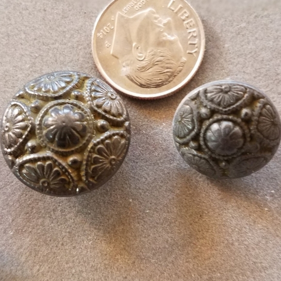 Antique metal buttons. Color is antique black. Buttons are early 19th century. - Picture 2 of 2